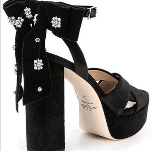 LIKE NEW Antonio Melani x Nicola Bathie Lila Velvet Bow Platform Sandals